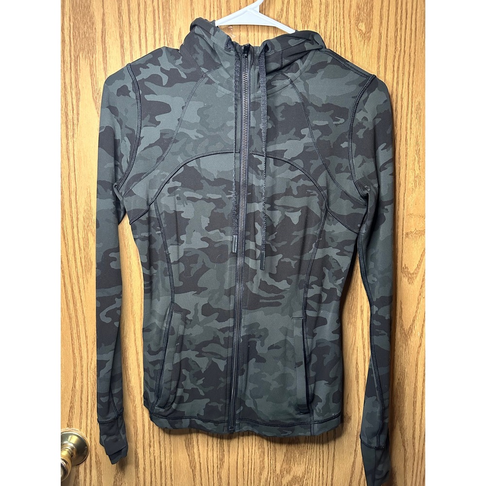 Lululemon Hooded Define Jacket *Nulu Heritage 365 Camo Deep Coal Multi Size 6
